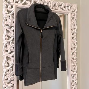 Lululemon dark gray zippered sweatshirt jacket *gold zipper* RARE